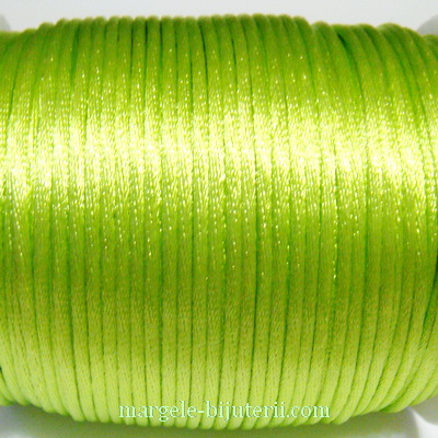 Snur satin, verde-fosforescent, 2mm
