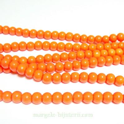 Margele sticla, portocalii, 4mm