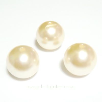 Perle plastic crem, 16mm