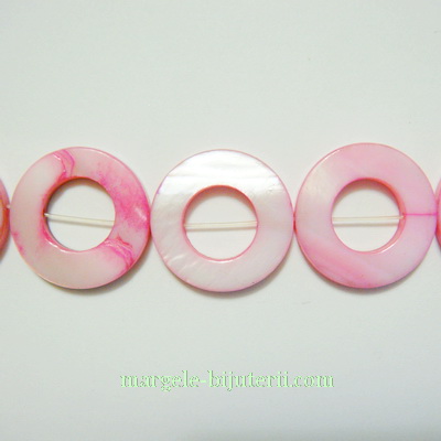 Cercuri sidef, roz, 20x3mm