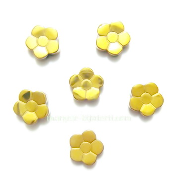 Flori hematite placate auriu, 8x3mm