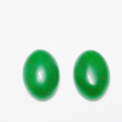 Cabochon agata verde, transparenta, 14x10x5mm