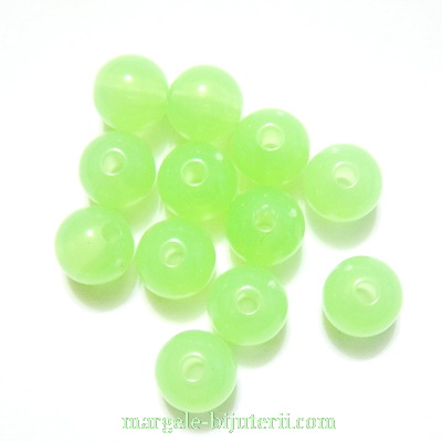 Margele plastic, imitatie jad verde, 8mm
