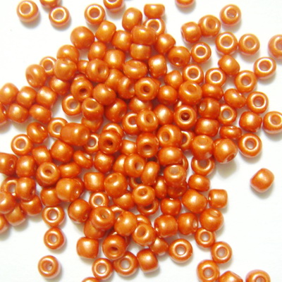 Margele nisip caramizii, opace, sidefate, 3mm