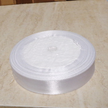 Satin alb, latime 16 mm-rola cca 22m