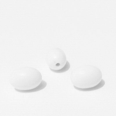  Margele plastic alb, ovale, 12x9mm