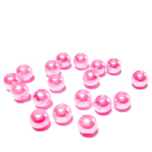 Perle plastic, roz, 6mm 