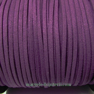 Snur faux suede, violet, grosime 3x1.5mm