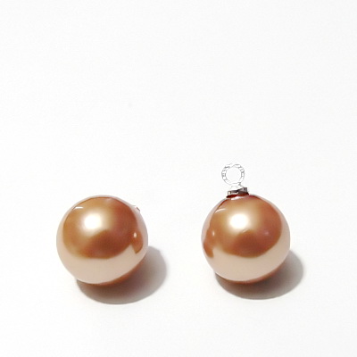 Perle stil Mallorca, aurii, semigaurite, 10mm