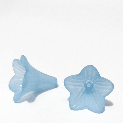 Flori acrilice, frosted, albastre, 21x21mm 
