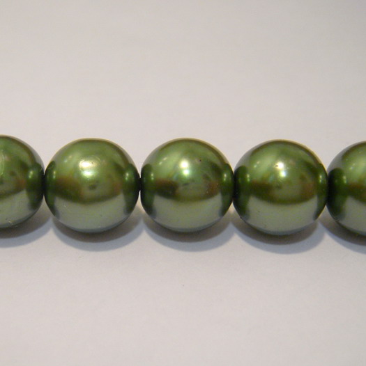 Perle sticla verde-inchis 12mm