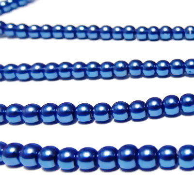 Perle sticla, albastre, 4mm