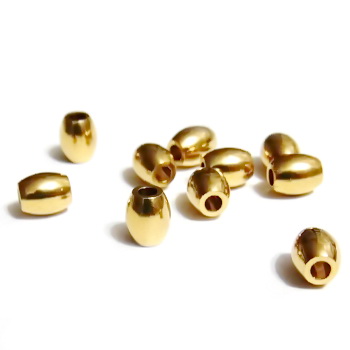 Margele metalice, aurii, 6x5mm