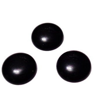 Cabochon plastic negru, 16x4mm