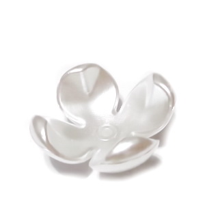 Flori plastic, perlate, albe, 27x10mm
