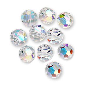 Swarovski Elements, Faceted Round 5000-Crystal AB, 6mm