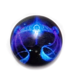 Cabochon sticla zodiac, albastru, BALANTA , 12x4mm 