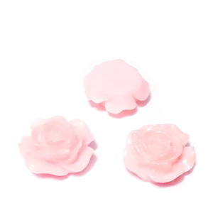 Cabochon rasina, floare roz, 15x7mm