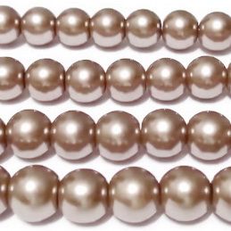 Perle sticla maro-prafuit, 8mm