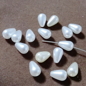 Mix perle plastic, lacrima, albe si crem, 10x6mm