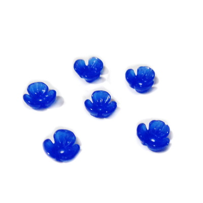 Flori plastic albastru cobalt, 6x6x2.5mm