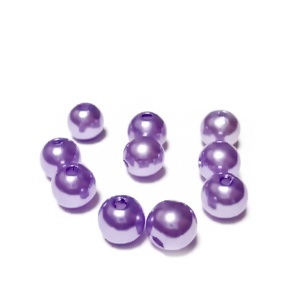 Perle plastic ABS, imitatie perle mov, 8mm