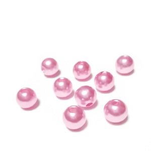 Perle plastic ABS, imitatie perle roz, 8mm