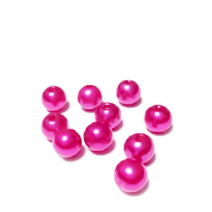 Perle plastic ABS, imitatie perle fucsia, 8mm