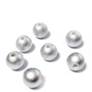 Perle plastic ABS, imitatie perle argintii, 8mm