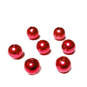 Perle plastic ABS, imitatie perle, rosii, 8mm