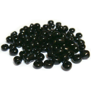 Margele nisip, negre, opace, 4mm