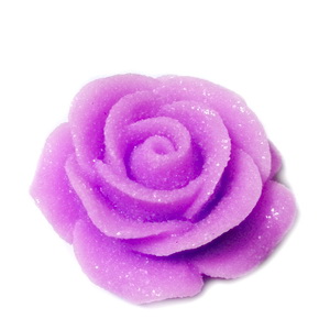 Cabochon rasina violet deschis, frosted, cu luciu, 30x30x11mm, baza 22~24mm
