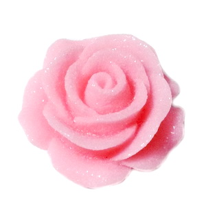 Cabochon rasina roz, frosted, cu luciu, 30x30x11mm, baza 22~24mm