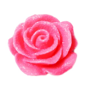Cabochon rasina roz inchis, frosted, cu luciu, 30x30x11mm, baza 22~24mm