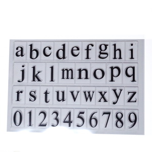 Stampile silicon, alfabet, litere mici de la a la z si numere,  liteara 12-19x5-14mm