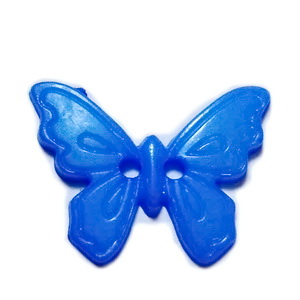 Nasturi plastic albastru, fluturas 17x22.5x2mm