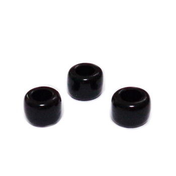 Margele plastic, negre, 8x6mm, orificiu 4 mm