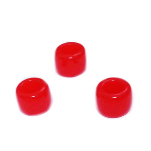 Margele plastic, rosii, 8x6mm, orificiu 4 mm