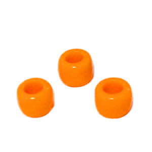 Margele plastic, portocaliu intens, 8x6mm, orificiu 4 mm
