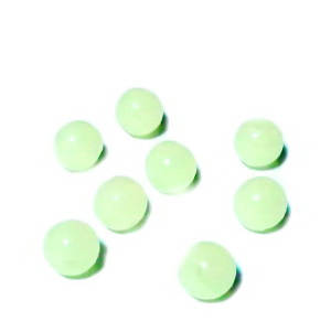 Margele plastic fosforescente, verde deschis, 6mm