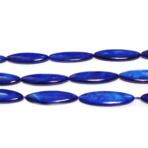 Perle sidef, albastru-cobalt, 28x10x3.5mm