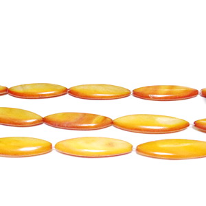 Perle sidef, portocalii, 28x10x3.5mm