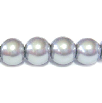 Perle sticla argintii10 mm