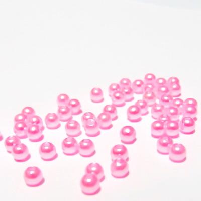 Perle plastic, roz, 4mm- 3grame(95-100buc)