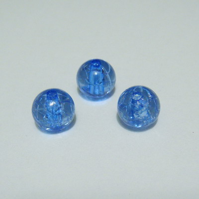 Margele plastic crackle albastre 8mm