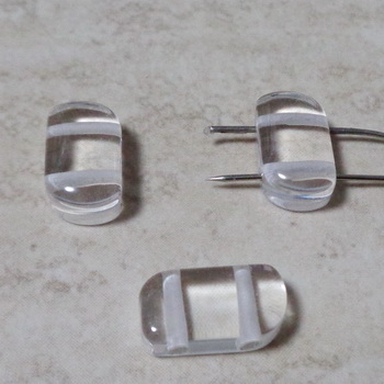 Cristal de gheata cu 2 orificii, rectangulara, 16x9x6mm