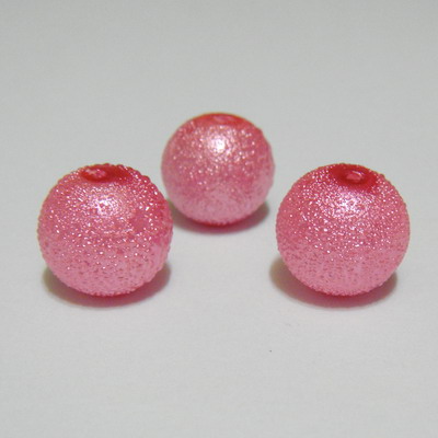 Perle sticla, stardust, roz, 12mm