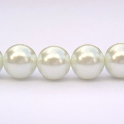 Perle sticla, albe, 6mm