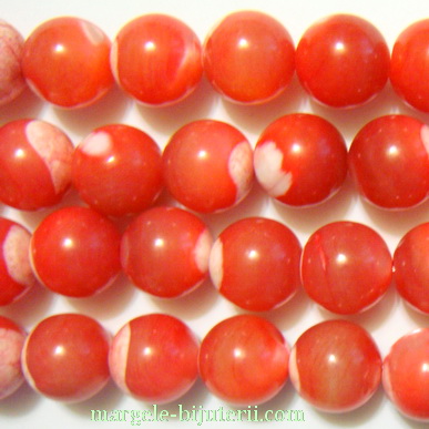 Perle sidef rosu-portocaliu 10mm