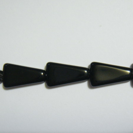 Margele sticla negre, trapezoidale, 16mm